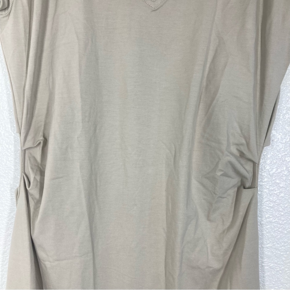 ATHLETA Effortless Tee Dress Small Stretch Anti-odor Beige Midi NWT Cotton - Picture 7 of 16